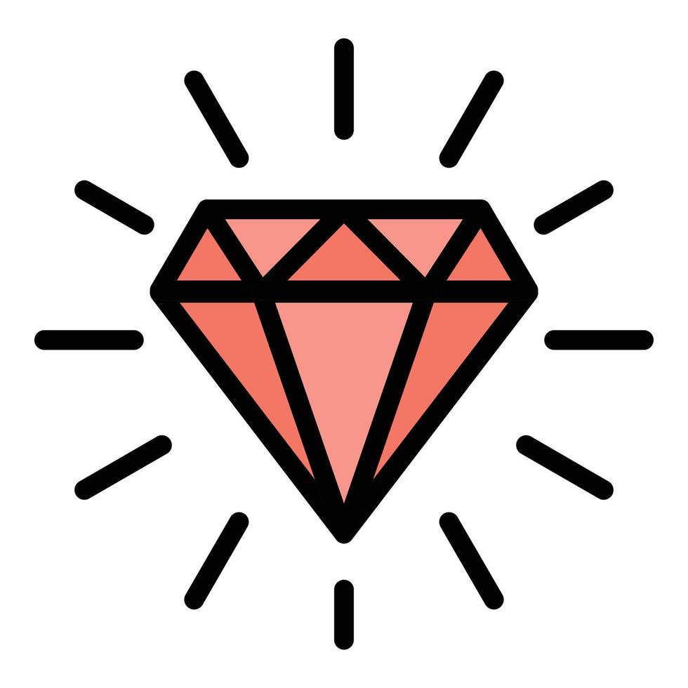 glimmend diamant icoon kleur schets vector