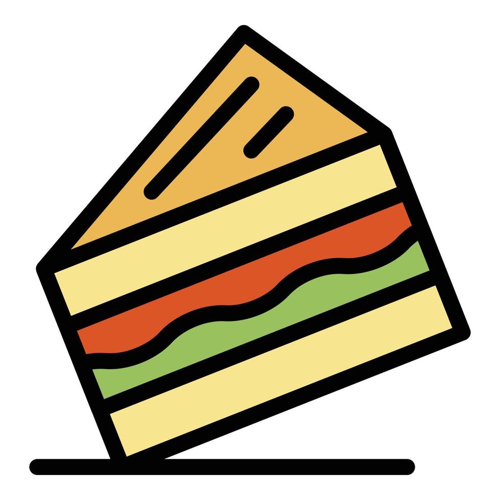 belegd broodje voedsel icoon kleur schets vector