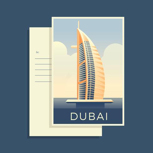 Postkaarten van de wereld Dubai Vector