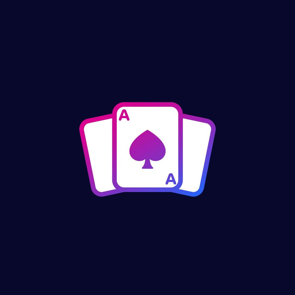 poker pictogram met kaarten, vector