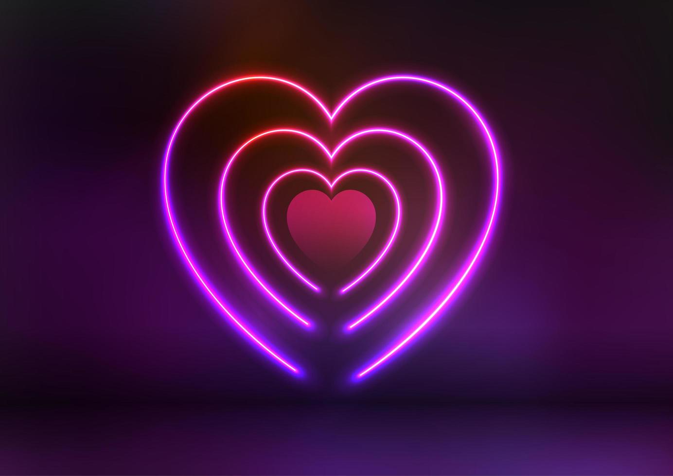 neon Valentijnsdag achtergrond vector