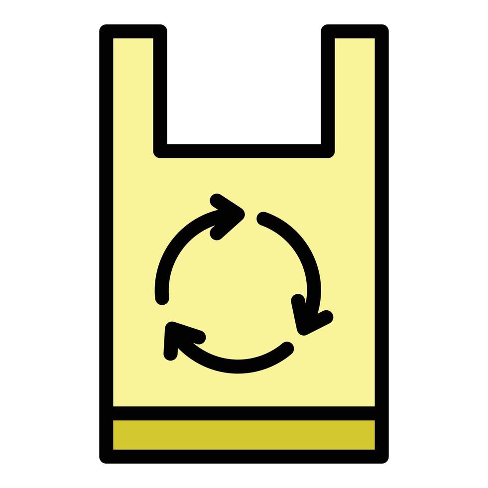 recycling zak icoon kleur schets vector