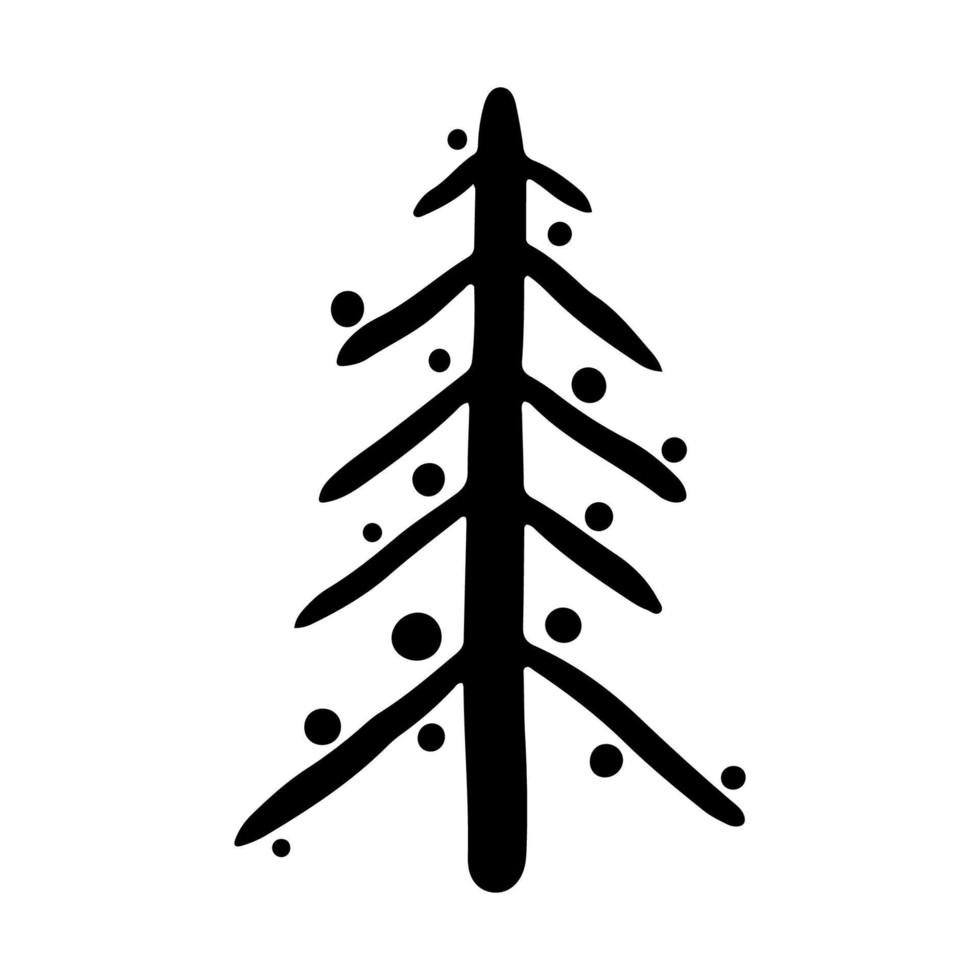 Kerstmis boom in tekening stijl. gelukkig nieuw jaar. hand- getrokken schetsen van een Kerstmis boom. vector illustratie. geïsoleerd Aan een wit achtergrond. illustratie voor grafiek, website, logo, pictogrammen, ansichtkaarten