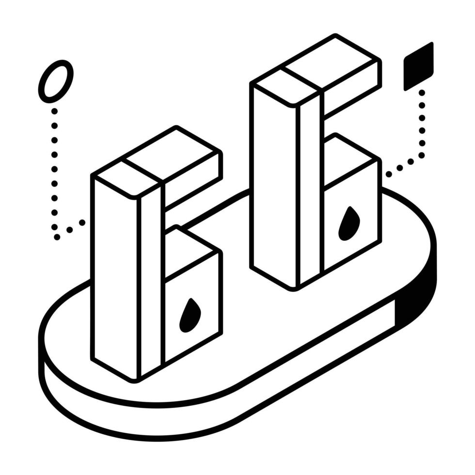 een bewerkbare isometrische icoon van benzine pomp vector