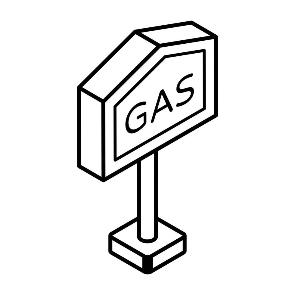 een bewerkbare isometrische icoon van benzine pomp vector