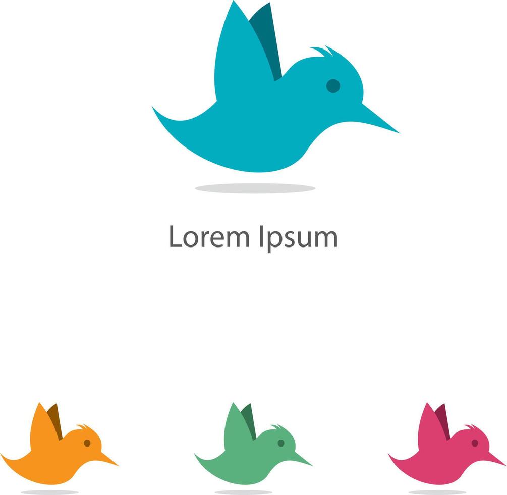 schattig en mooi vogel logo ontwerp. kolibrie logo ontwerp. uniek schattig vogel logo sjabloon. vector