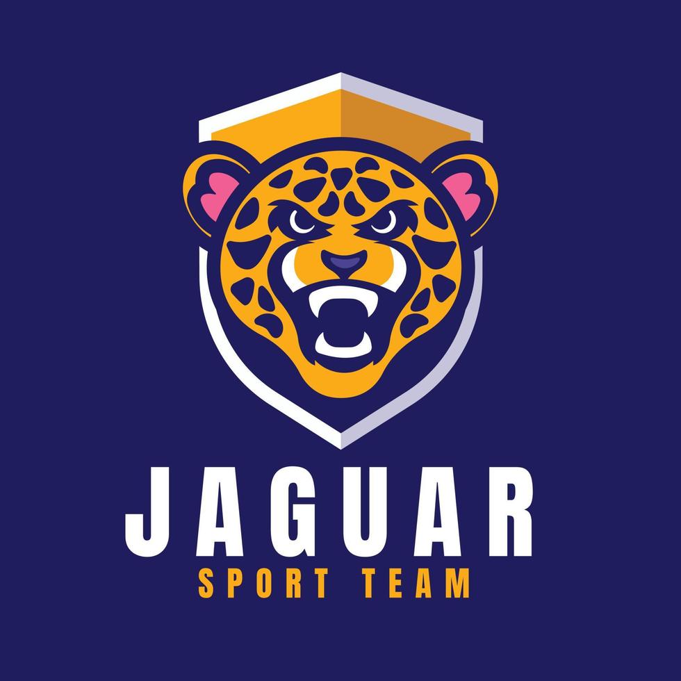 vlak ontwerp jaguar logo sjabloon vector