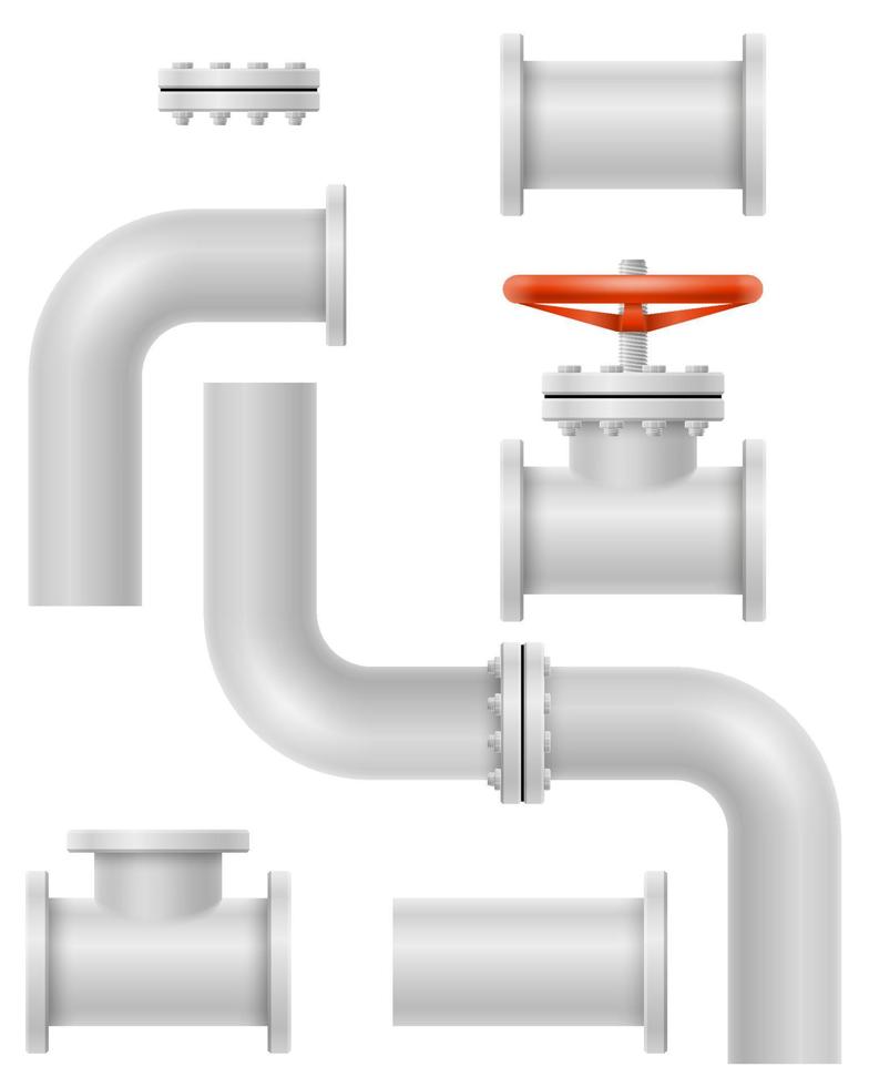 metaal pijpen voor loodgieter vector illustratie geïsoleerd Aan wit achtergrond