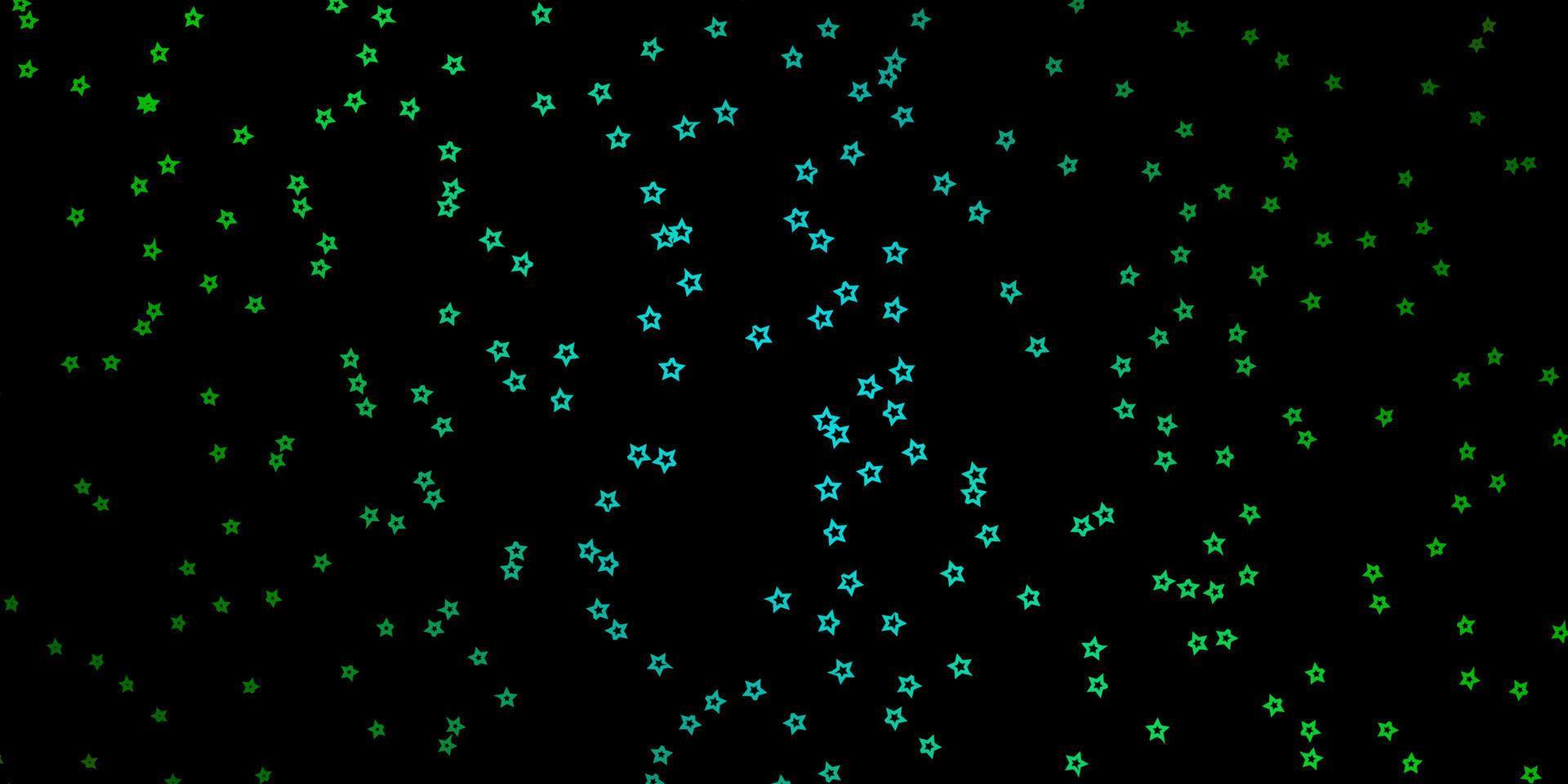 donkerblauw, geel vectormalplaatje met neonsterren. vector