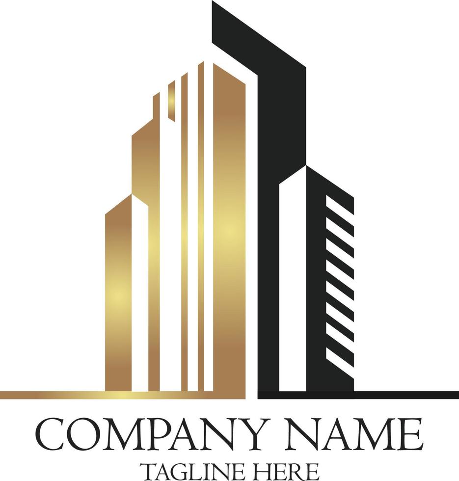 bedrijf logo vector zwart en goud