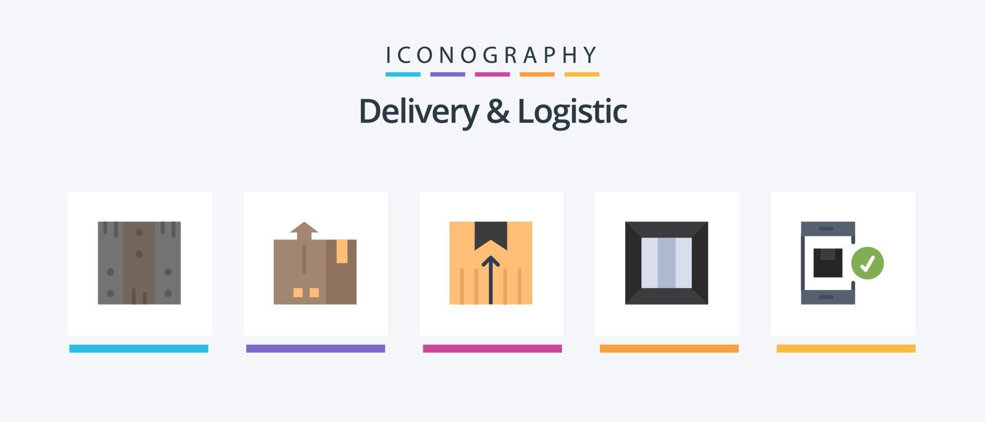 levering en logistiek vlak 5 icoon pak inclusief levering. doos. exporteren. Verzending Diensten. creatief pictogrammen ontwerp vector