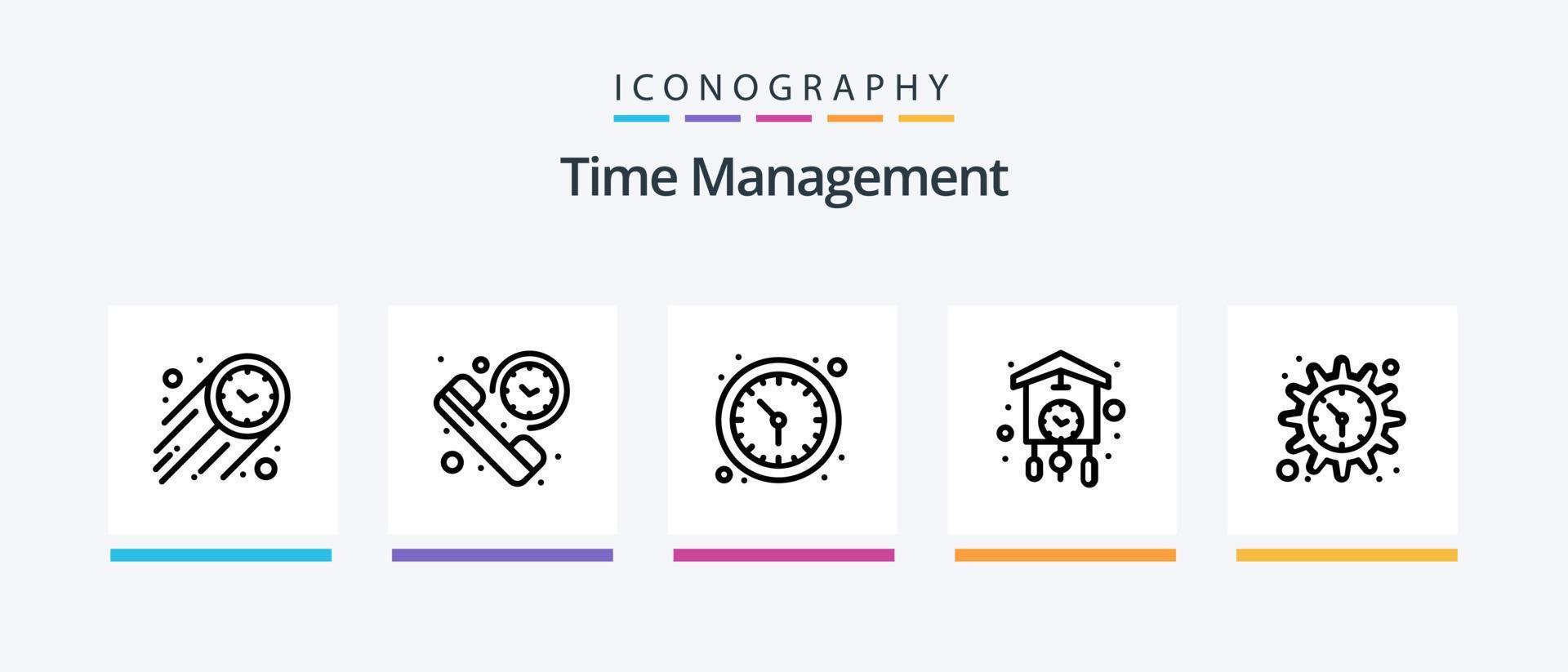 tijd beheer lijn 5 icoon pak inclusief kennisgeving. horloge. zak- horloge. tijd. klok. creatief pictogrammen ontwerp vector