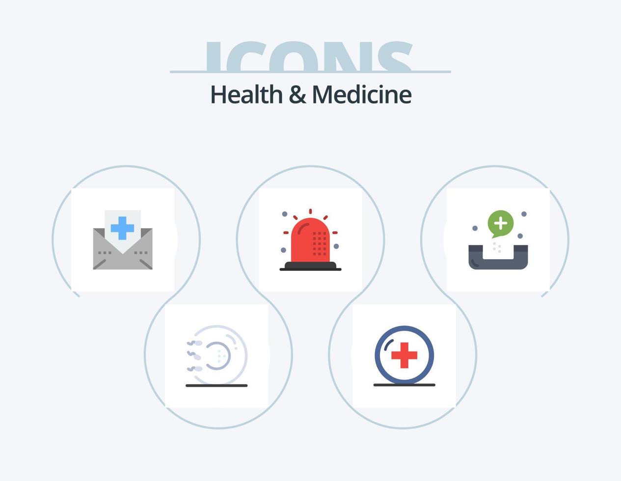 Gezondheid en geneeskunde vlak icoon pak 5 icoon ontwerp. geschiktheid. ambulance. geneesmiddel. geneesmiddel. Gezondheid vector