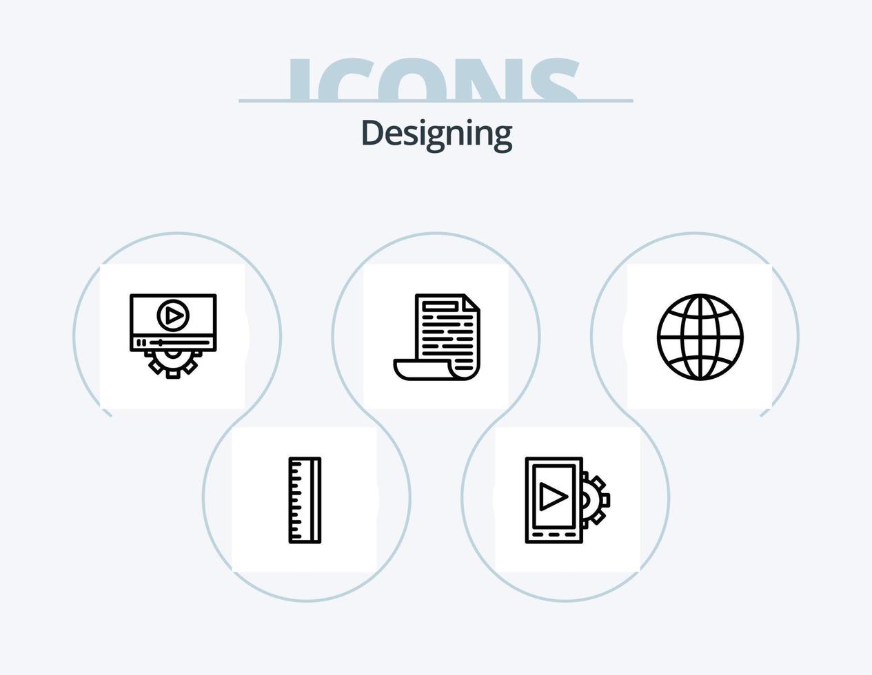 ontwerpen lijn icoon pak 5 icoon ontwerp. . ontwerp. doel. computer. instelling vector