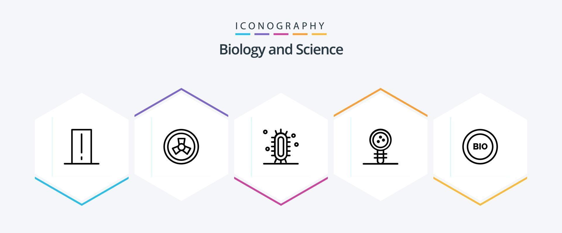 biologie 25 lijn icoon pak inclusief aan het leren. kennis. biologie. onderwijs. studie vector
