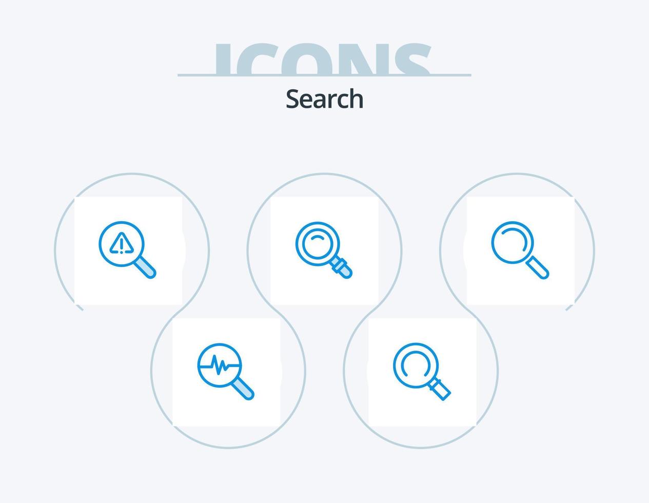 zoeken blauw icoon pak 5 icoon ontwerp. visie. vind. zoeken. glas. zoeken vector