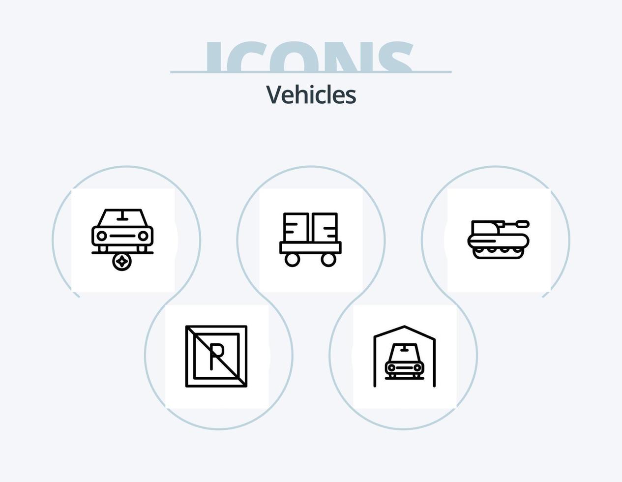 voertuigen lijn icoon pak 5 icoon ontwerp. meer. toevoegen. moersleutel. bestelwagen. levering vector