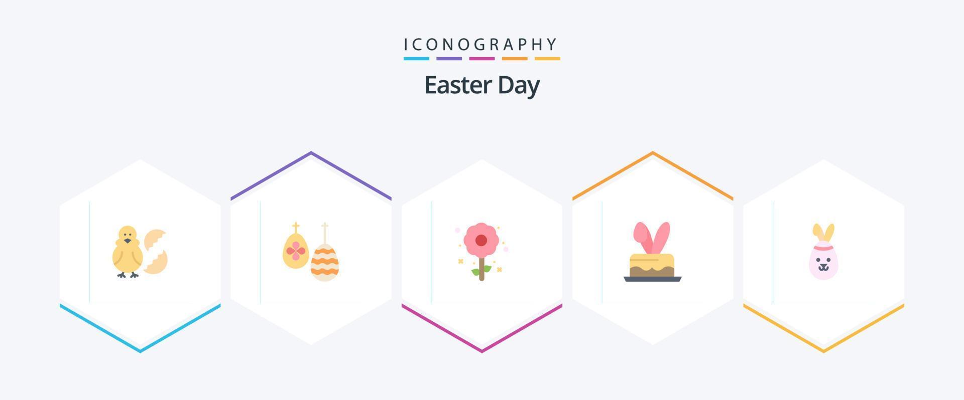 Pasen 25 vlak icoon pak inclusief roof. Pasen. voedsel. ei. vakantie vector