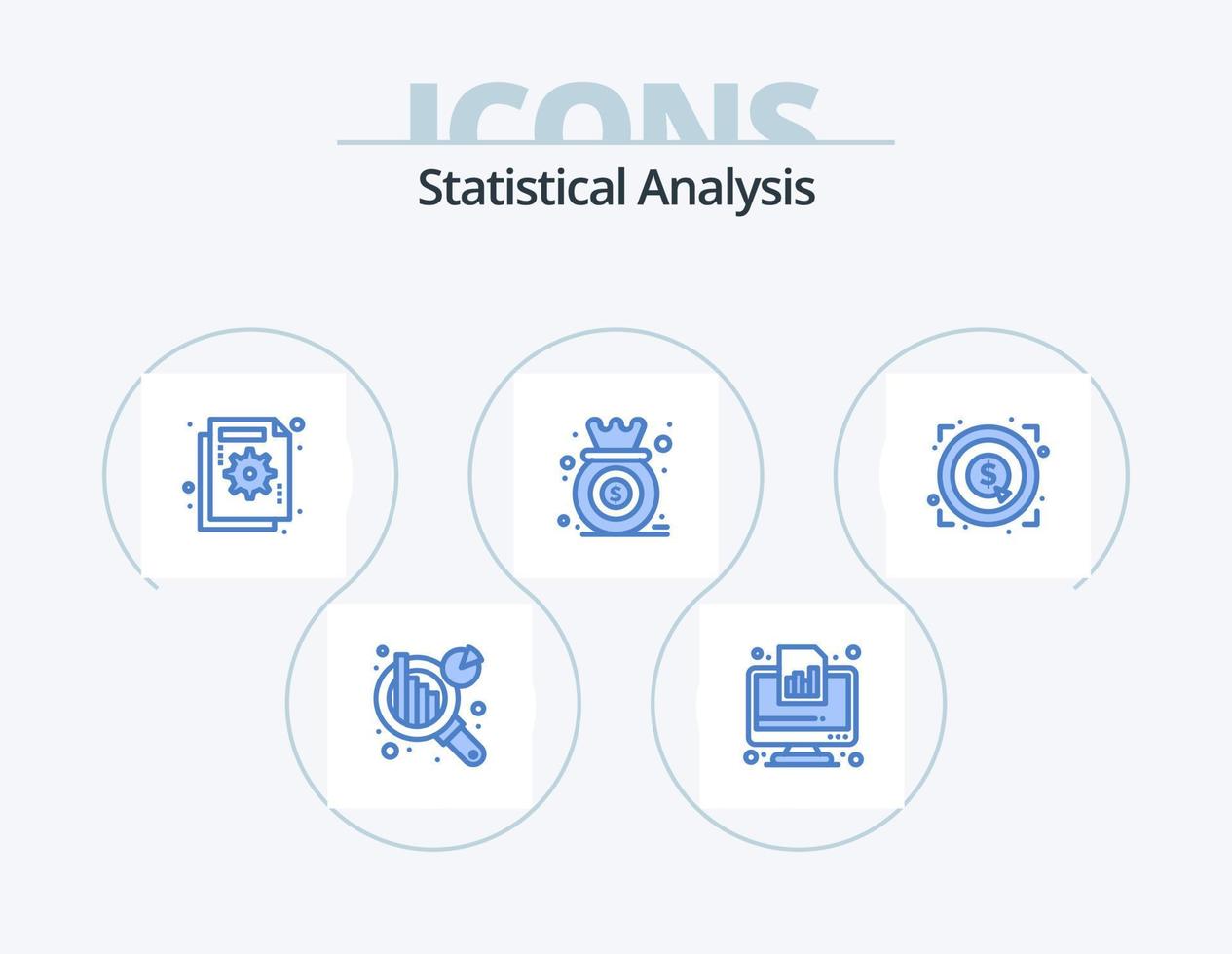 statistisch analyse blauw icoon pak 5 icoon ontwerp. groei. diagram. analyse. grafiek. diagram vector