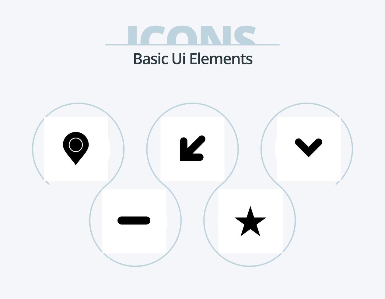 eenvoudig ui elementen glyph icoon pak 5 icoon ontwerp. richting. pijl. plaats. links. vector