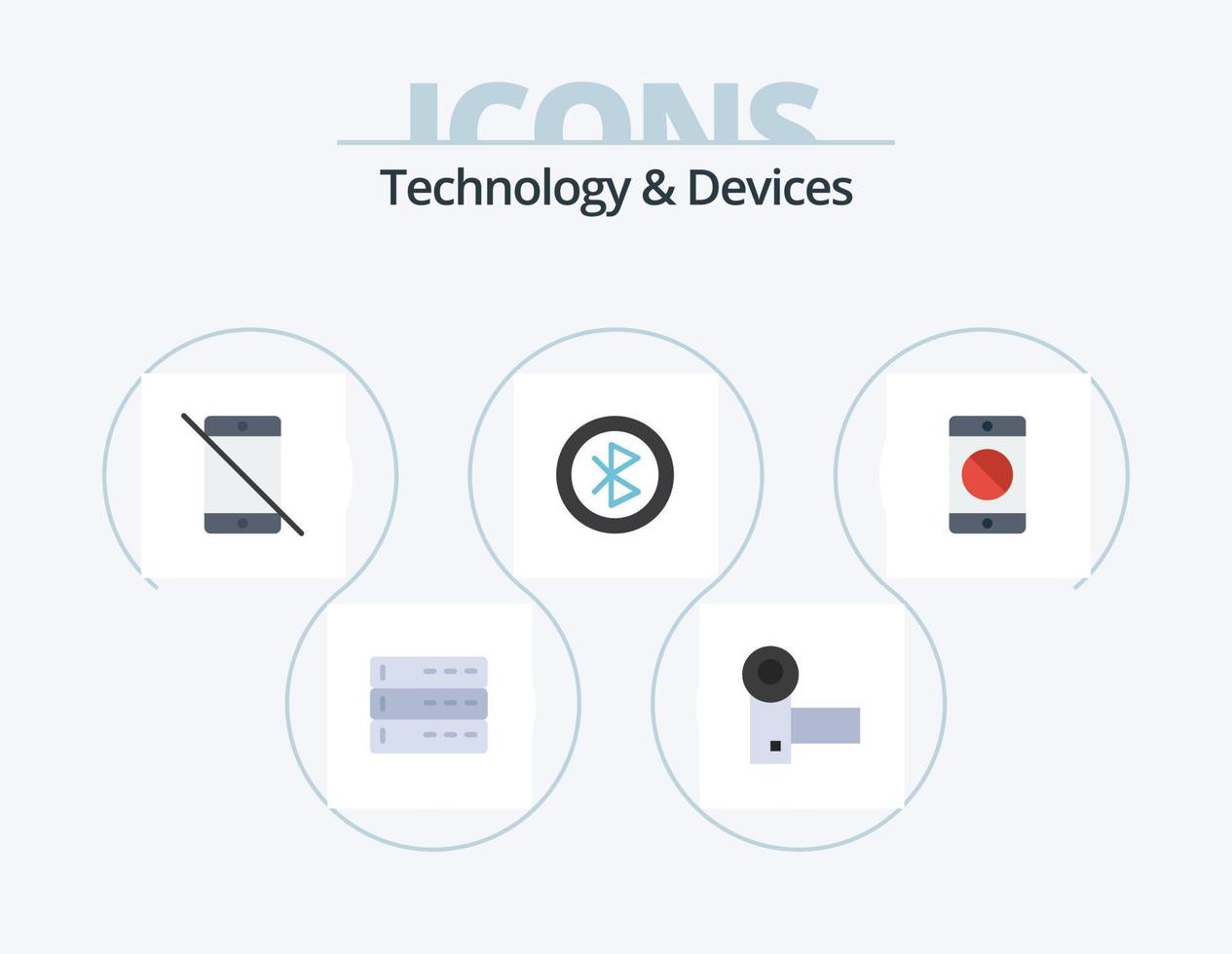 apparaten vlak icoon pak 5 icoon ontwerp. netwerk. computer. systemen. Bluetooth. pc vector