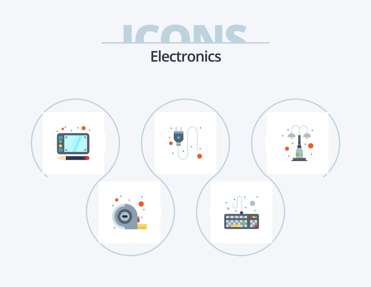 elektronica vlak icoon pak 5 icoon ontwerp. . park. tablet. lichten. elementen vector