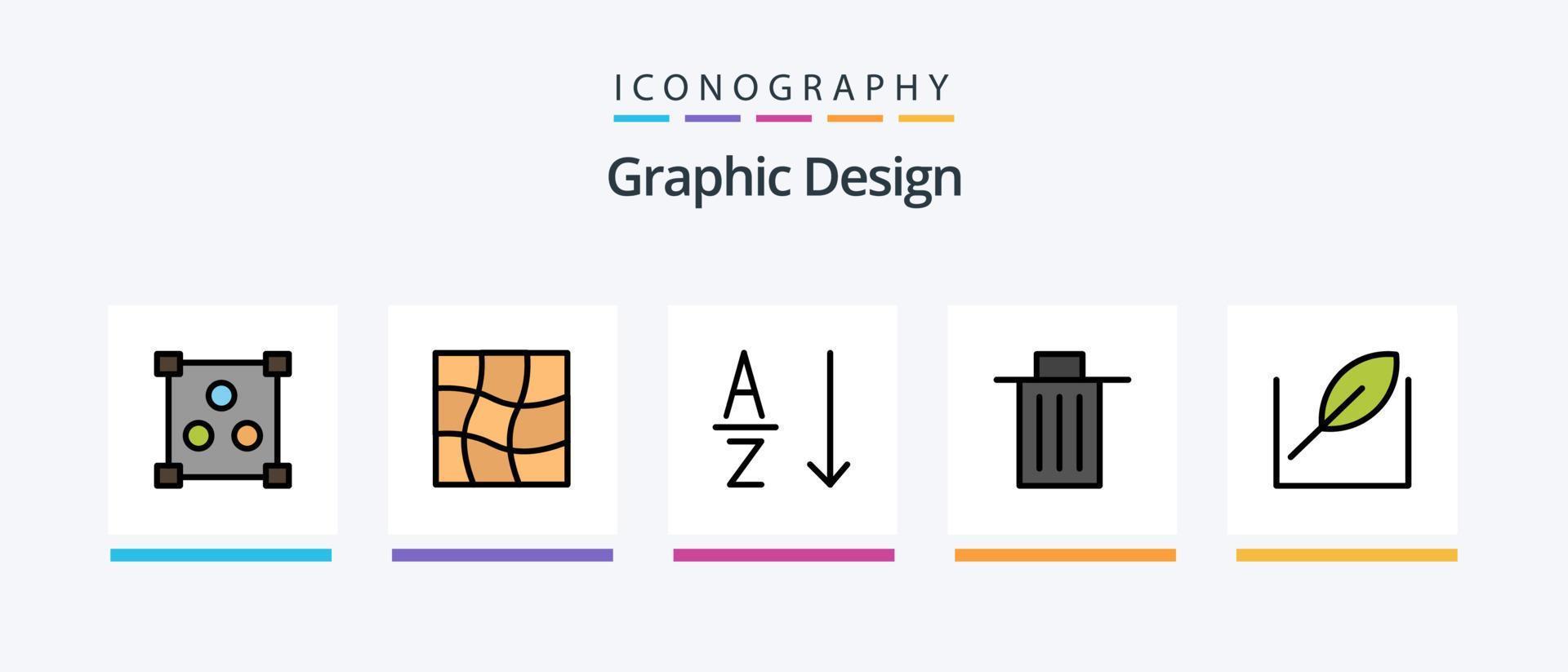 ontwerp lijn gevulde 5 icoon pak inclusief . kant. . creatief pictogrammen ontwerp vector
