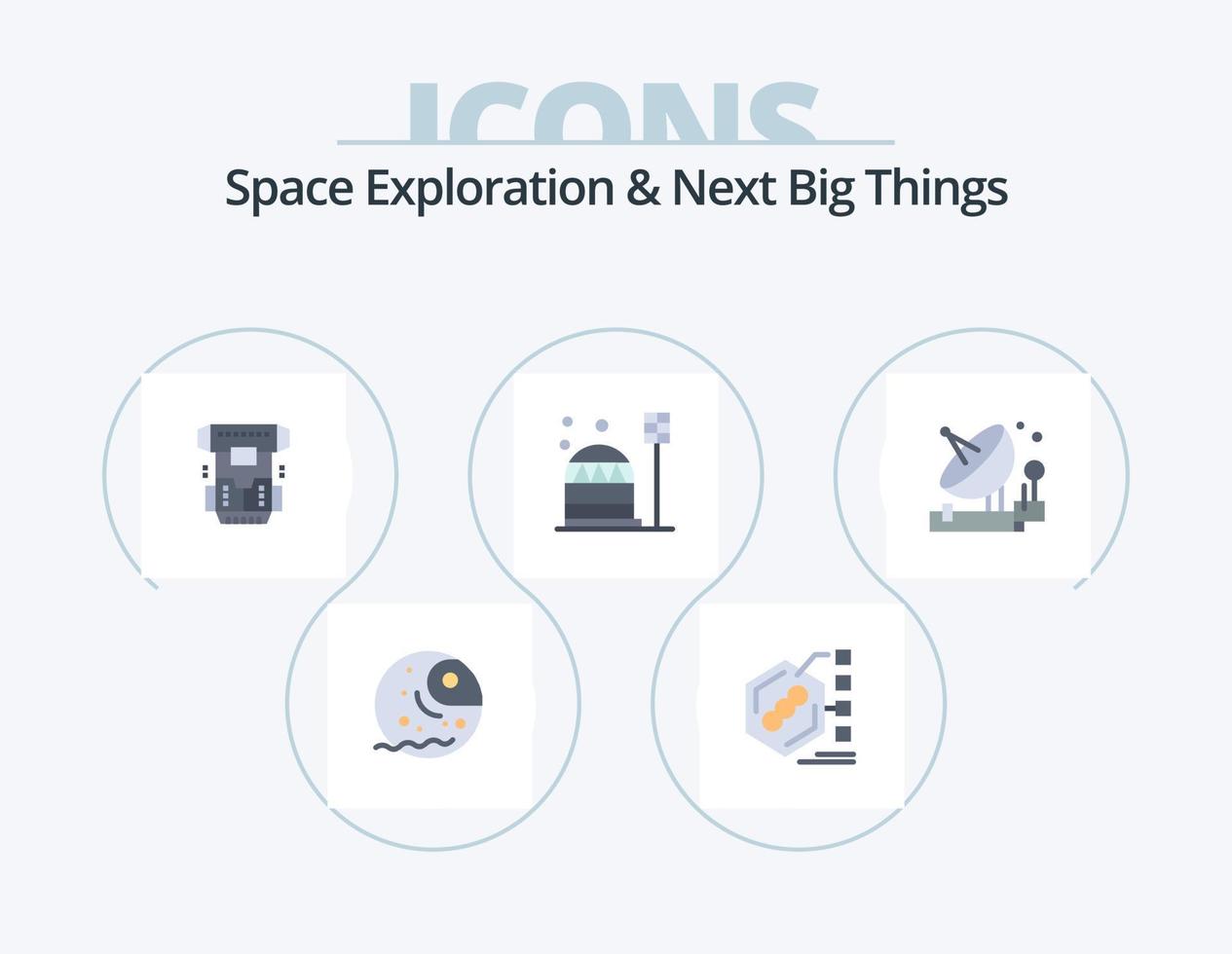 ruimte exploratie en De volgende groot dingen vlak icoon pak 5 icoon ontwerp. koepel. kolonie. leven. baseren. cryonics vector