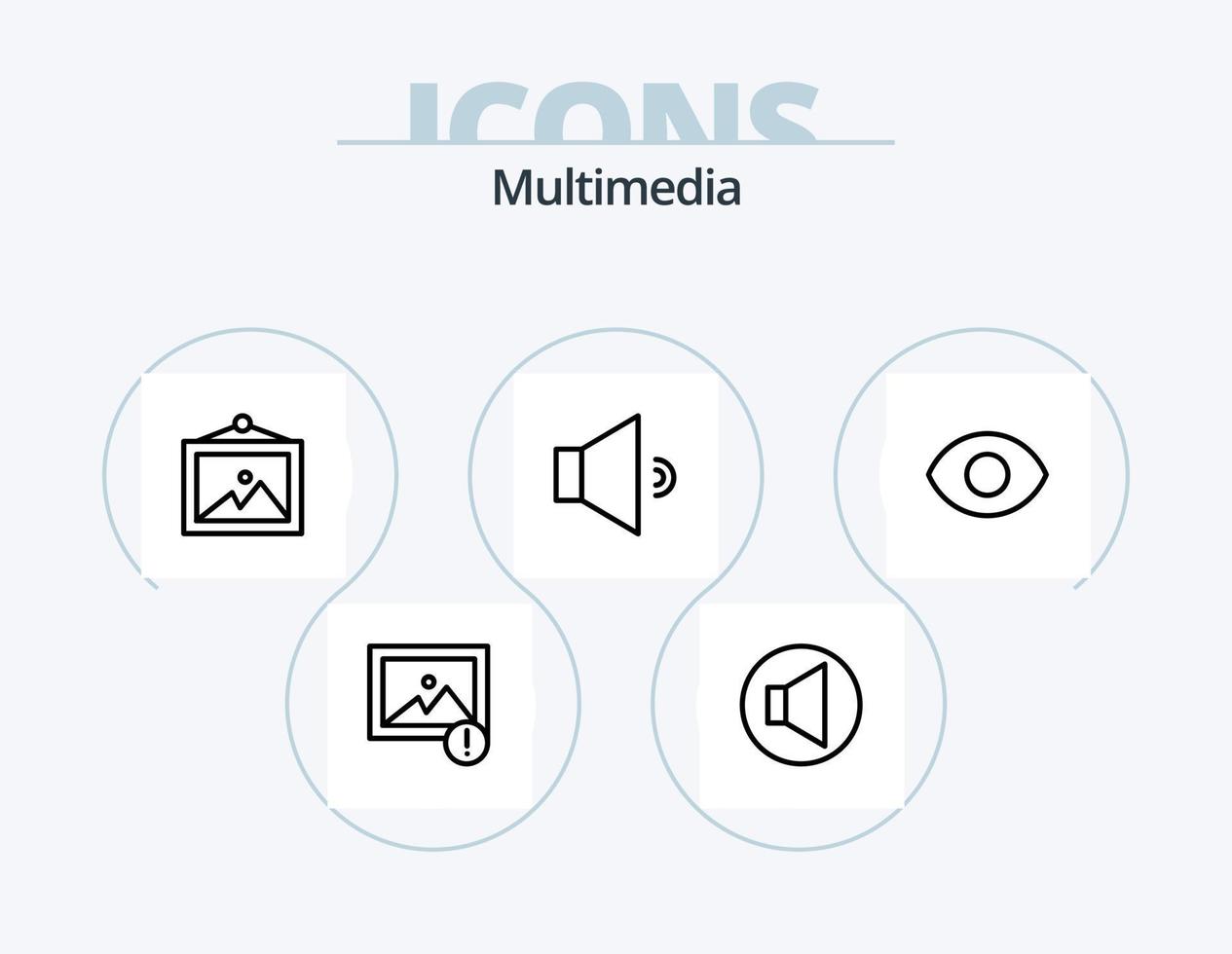 multimedia lijn icoon pak 5 icoon ontwerp. . . prestatie. afbeelding. beeld vector
