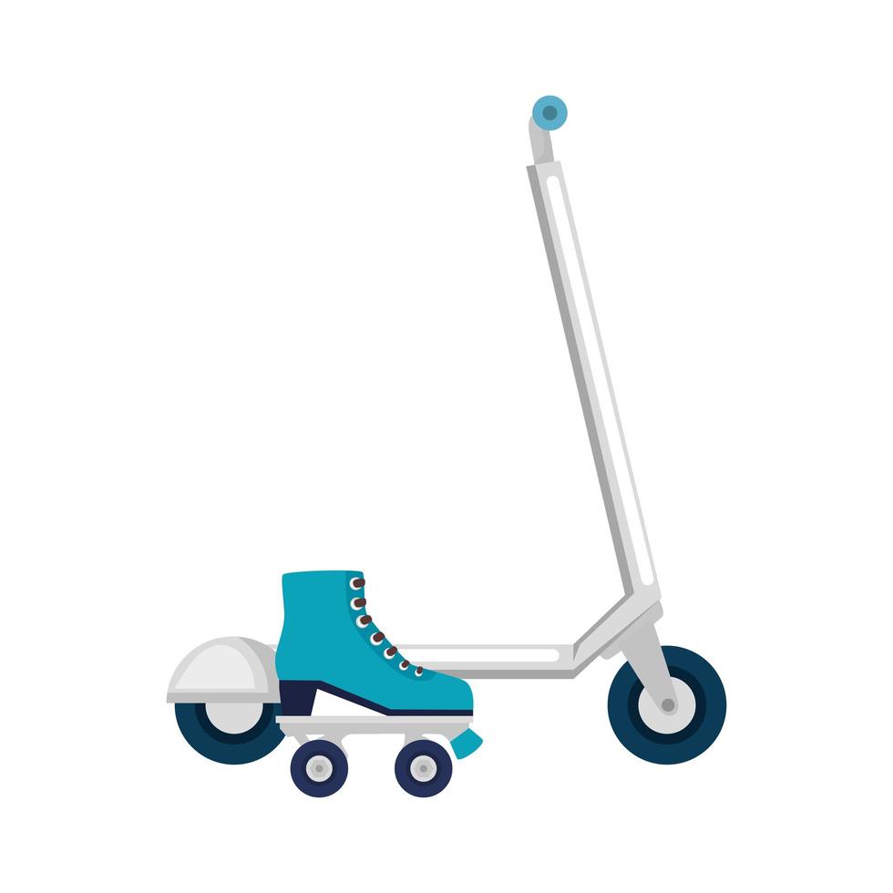 geïsoleerde scooter en roller vector ontwerp