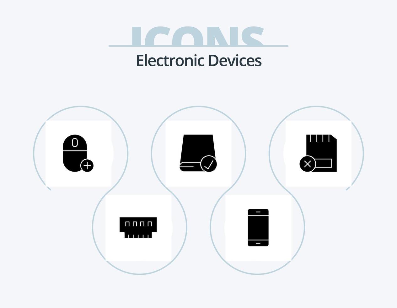 apparaten glyph icoon pak 5 icoon ontwerp. apparaten. computers. hardware. hardware. apparaten vector