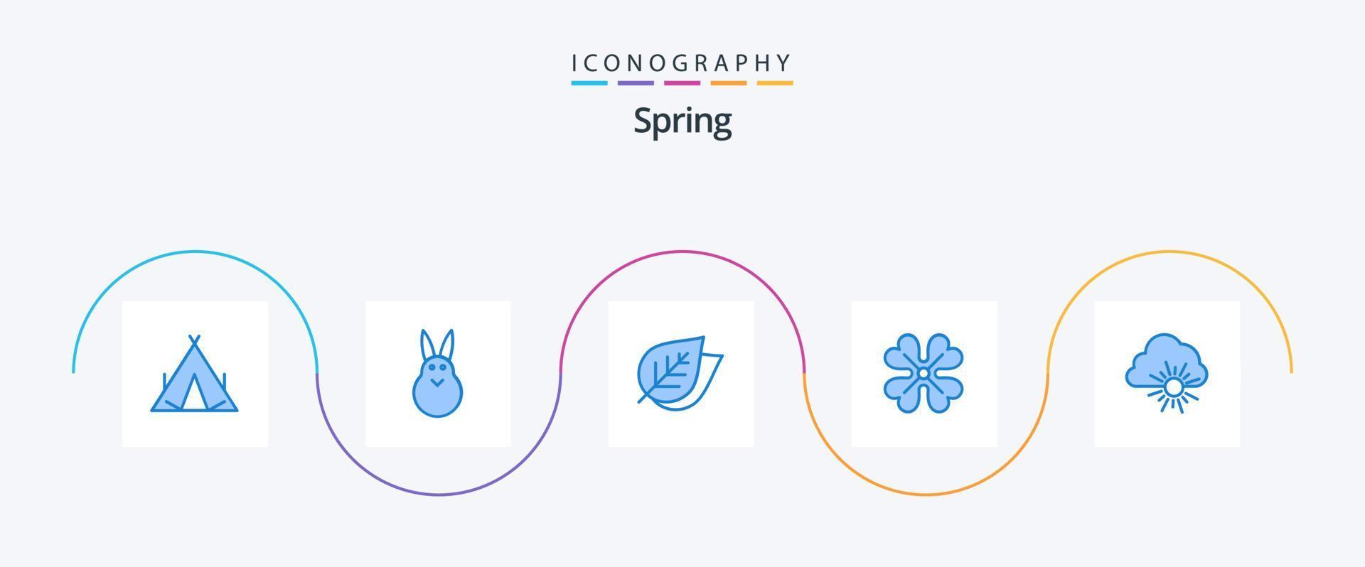 voorjaar blauw 5 icoon pak inclusief natuur. voorjaar bloem. ecologie. bloem. anemoon vector