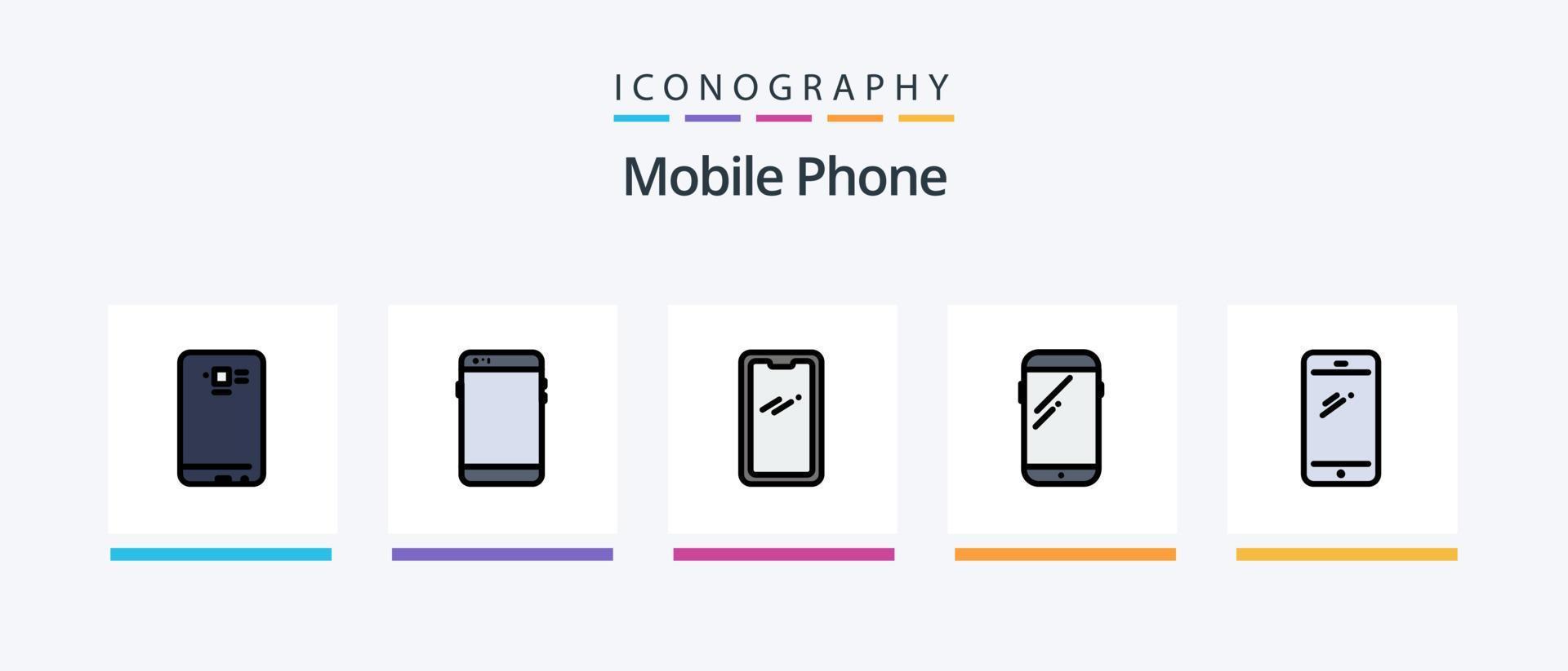 mobiel telefoon lijn gevulde 5 icoon pak inclusief . rug. signalen. mobiel. creatief pictogrammen ontwerp vector