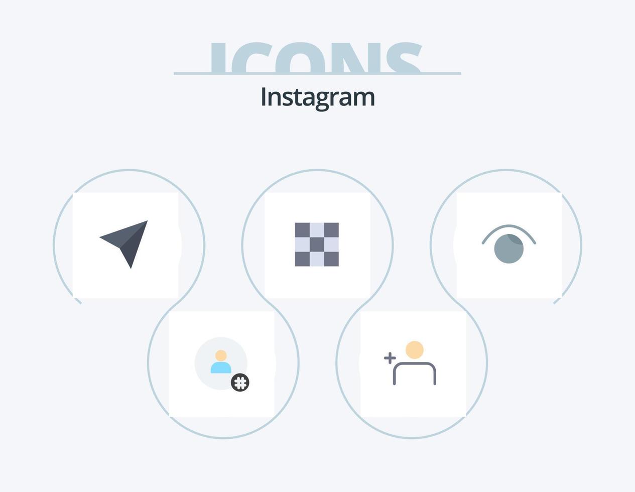 instagram vlak icoon pak 5 icoon ontwerp. horloge. oog. instagram. stelt. galerij vector