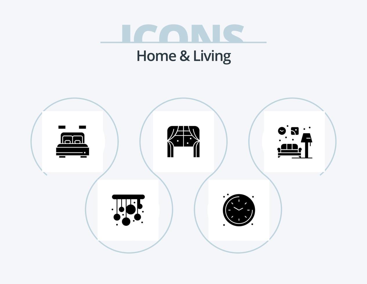 huis en leven glyph icoon pak 5 icoon ontwerp. bank. huis. leven. venster. huis vector