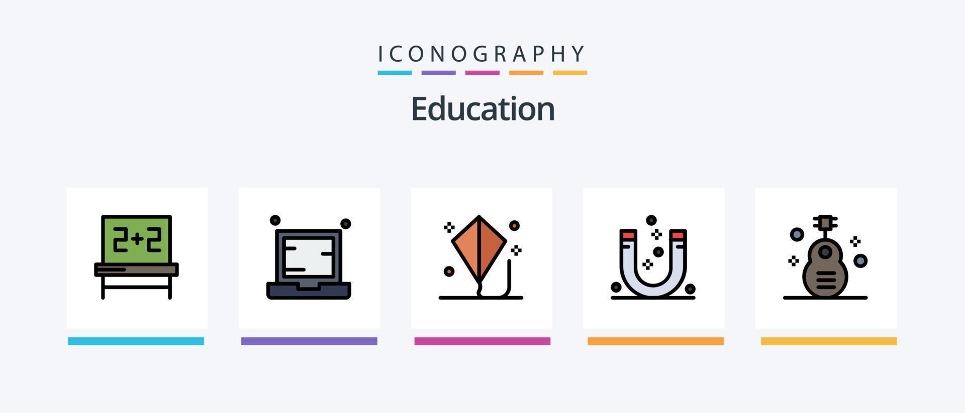 onderwijs lijn gevulde 5 icoon pak inclusief onderwijs. gebouw. heilig boek. negatief. magneet. creatief pictogrammen ontwerp vector