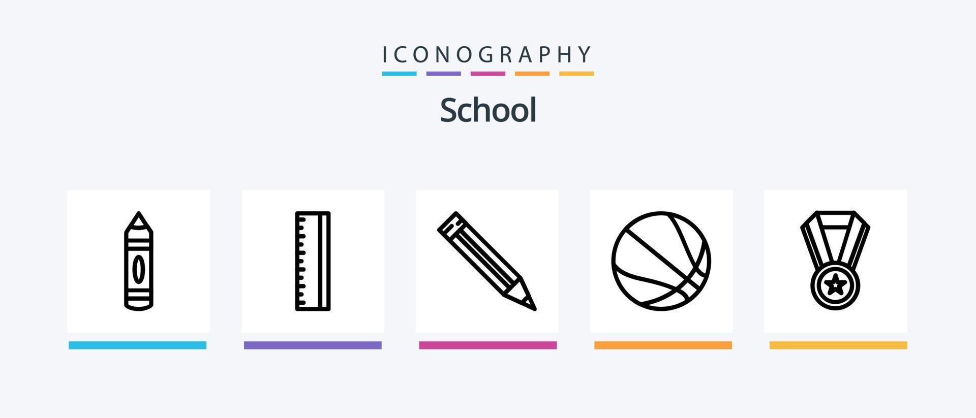 school- lijn 5 icoon pak inclusief . tijdopnemer. school. onderwijs. alarm. creatief pictogrammen ontwerp vector