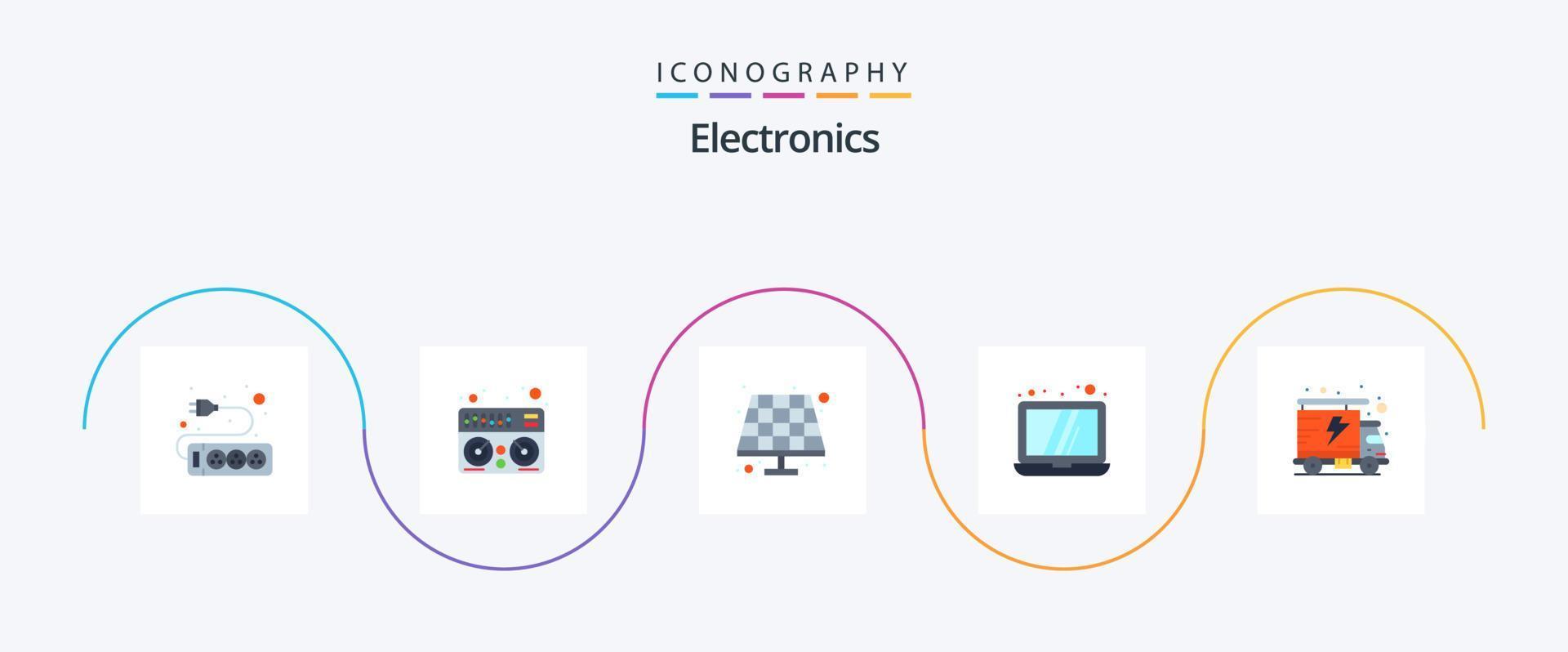 elektronica vlak 5 icoon pak inclusief . zonne. vrachtwagen. energie vector