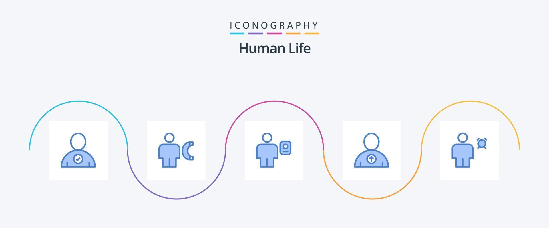 menselijk blauw 5 icoon pak inclusief avatar. gebruiker. avatar. omhoog. profiel vector