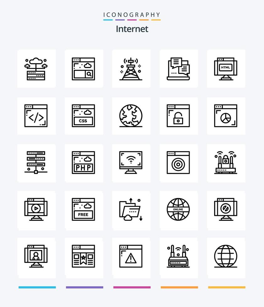 creatief internet 25 schets icoon pak zo net zo vind. web. netwerk. script. ontwikkeling vector