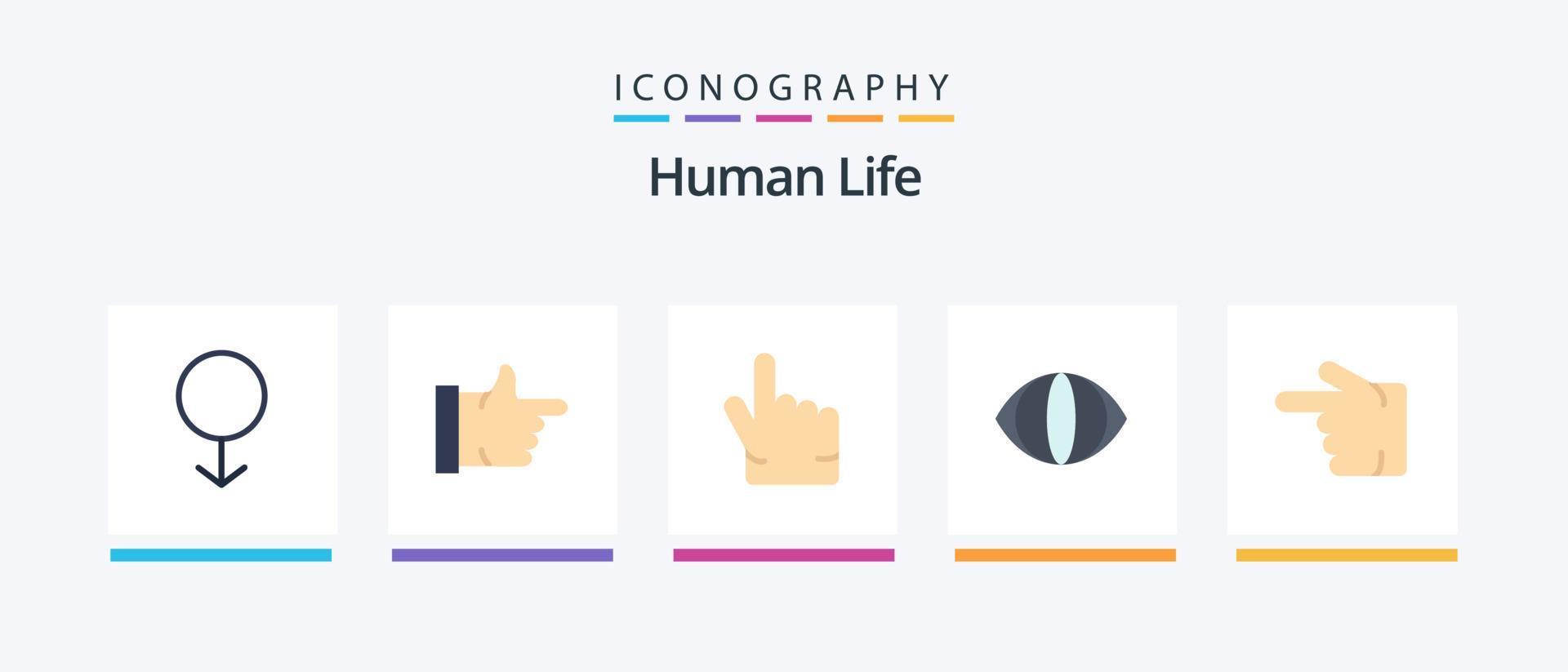 menselijk vlak 5 icoon pak inclusief . links. hand. hand. vinger. creatief pictogrammen ontwerp vector