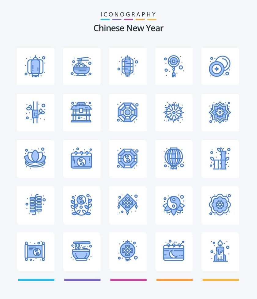 creatief Chinese nieuw jaar 25 blauw icoon pak zo net zo Chinese. ornament. Chinese. nieuw jaar. Chinese vector