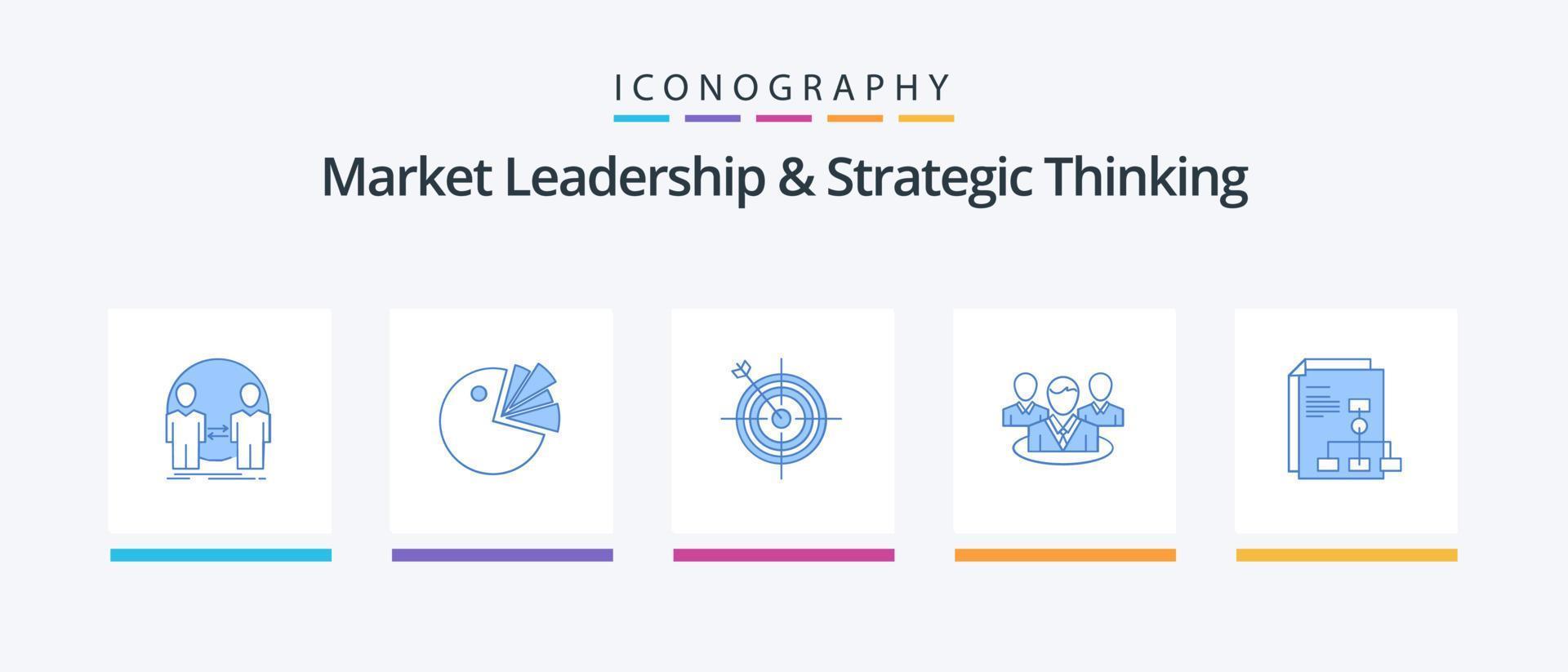 markt leiderschap en strategisch denken blauw 5 icoon pak inclusief gesprek. chatten. diagram. groep. pijl. creatief pictogrammen ontwerp vector