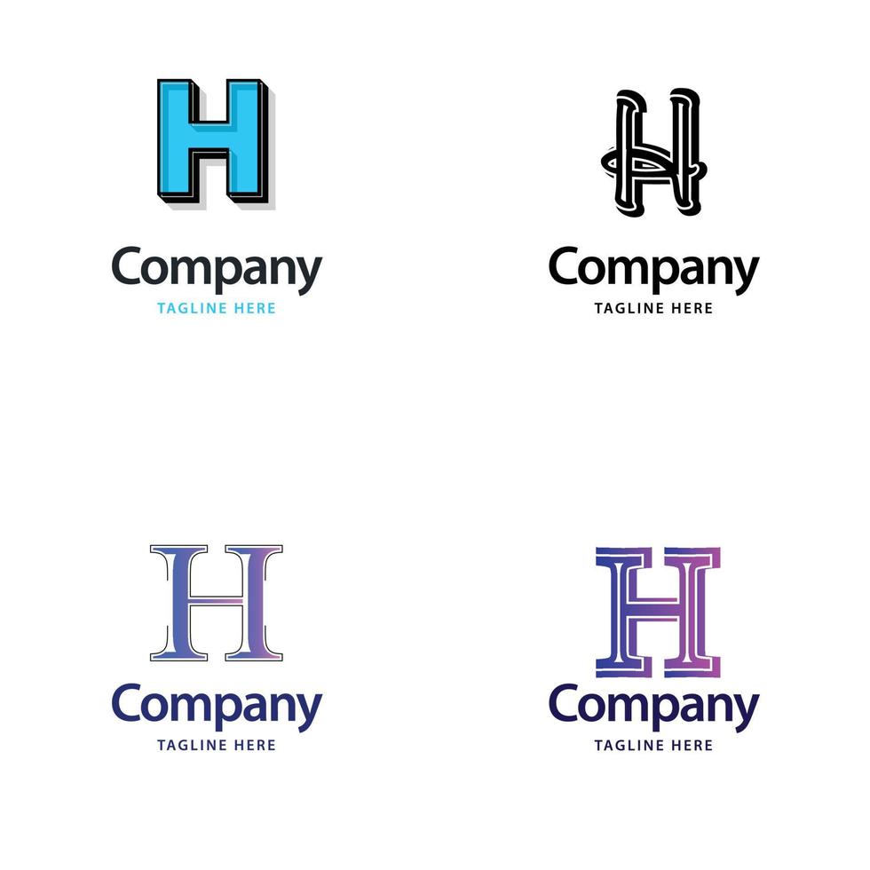 brief h groot logo pak ontwerp creatief modern logos ontwerp voor uw bedrijf vector