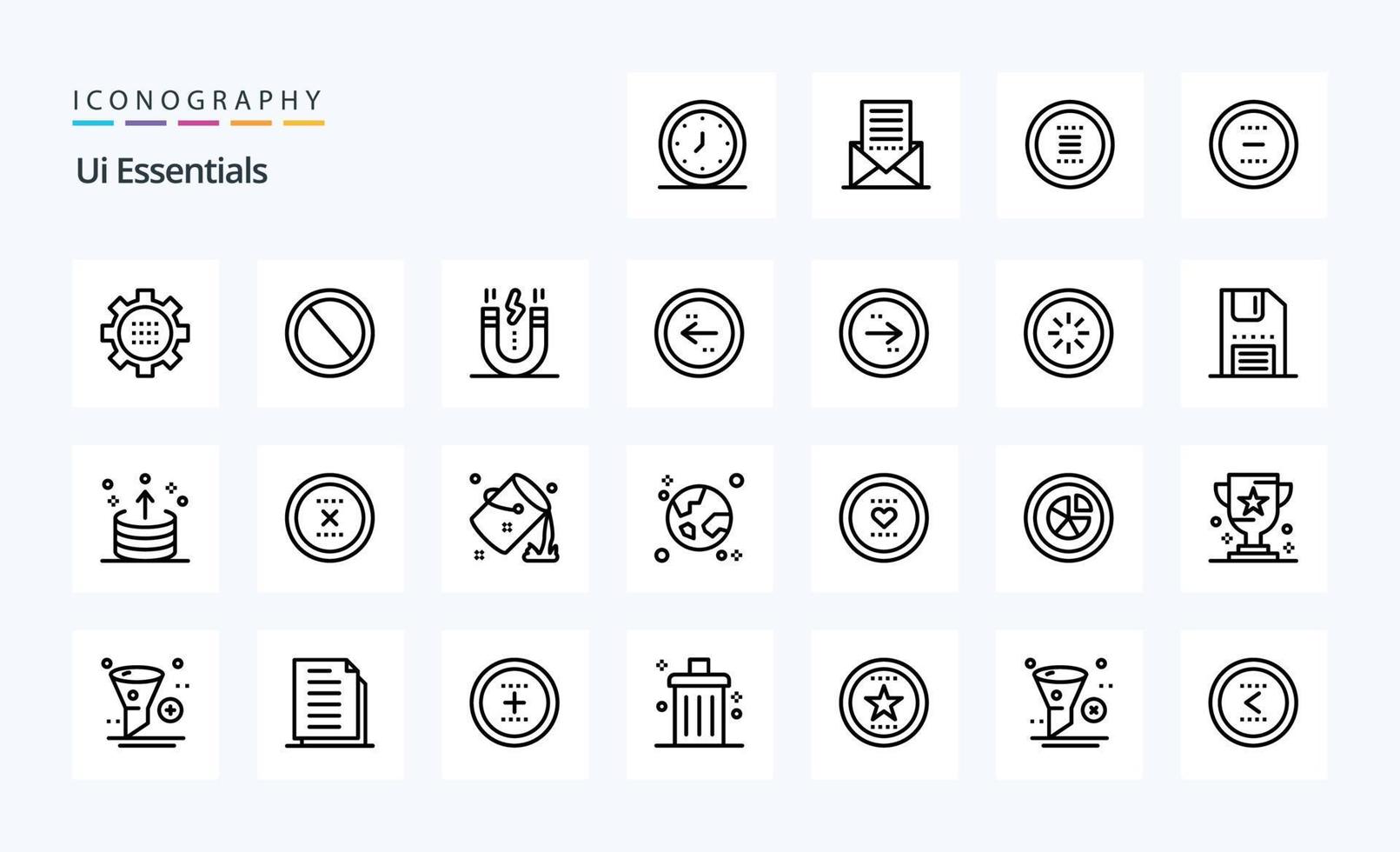 25 ui essentials lijn icoon pak vector