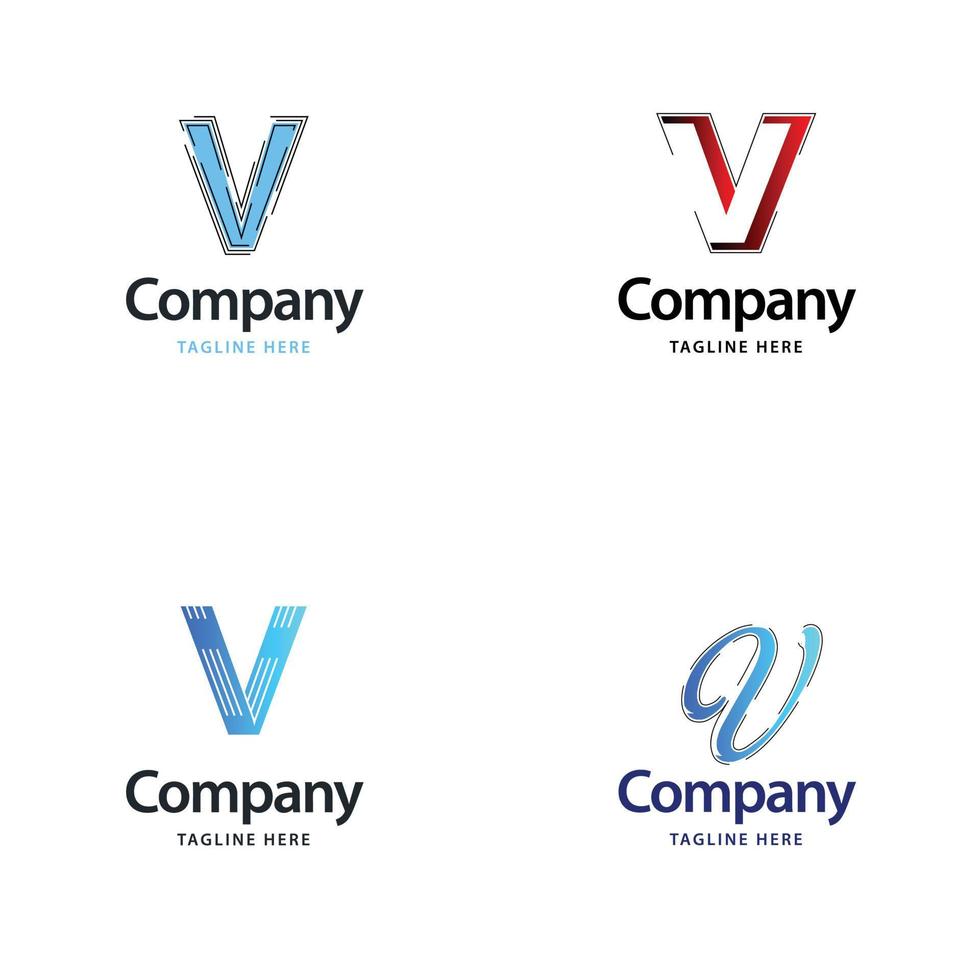 brief v groot logo pak ontwerp creatief modern logos ontwerp voor uw bedrijf vector