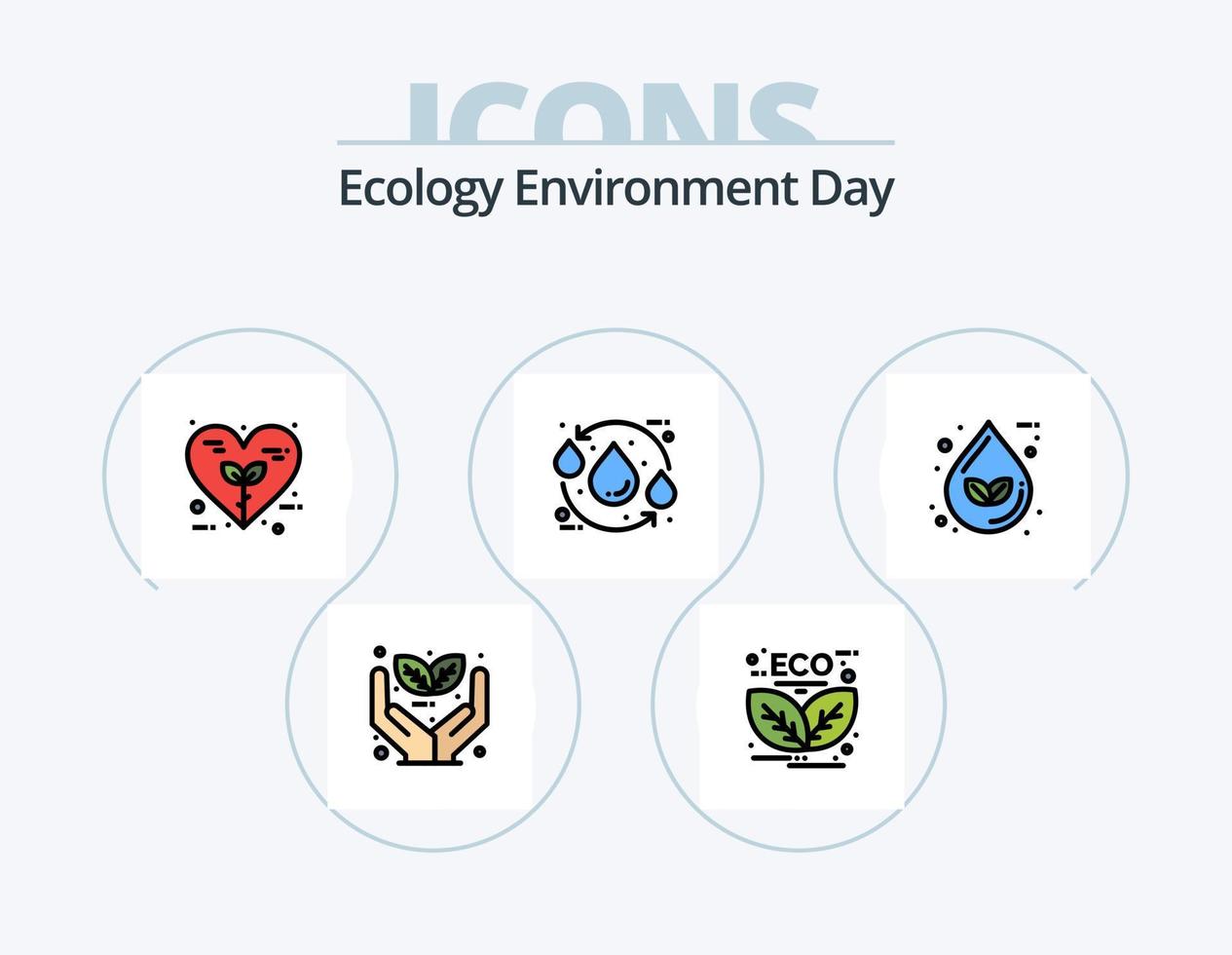 ecologie lijn gevulde icoon pak 5 icoon ontwerp. eco. bescherming. blad. omgeving. eco vector