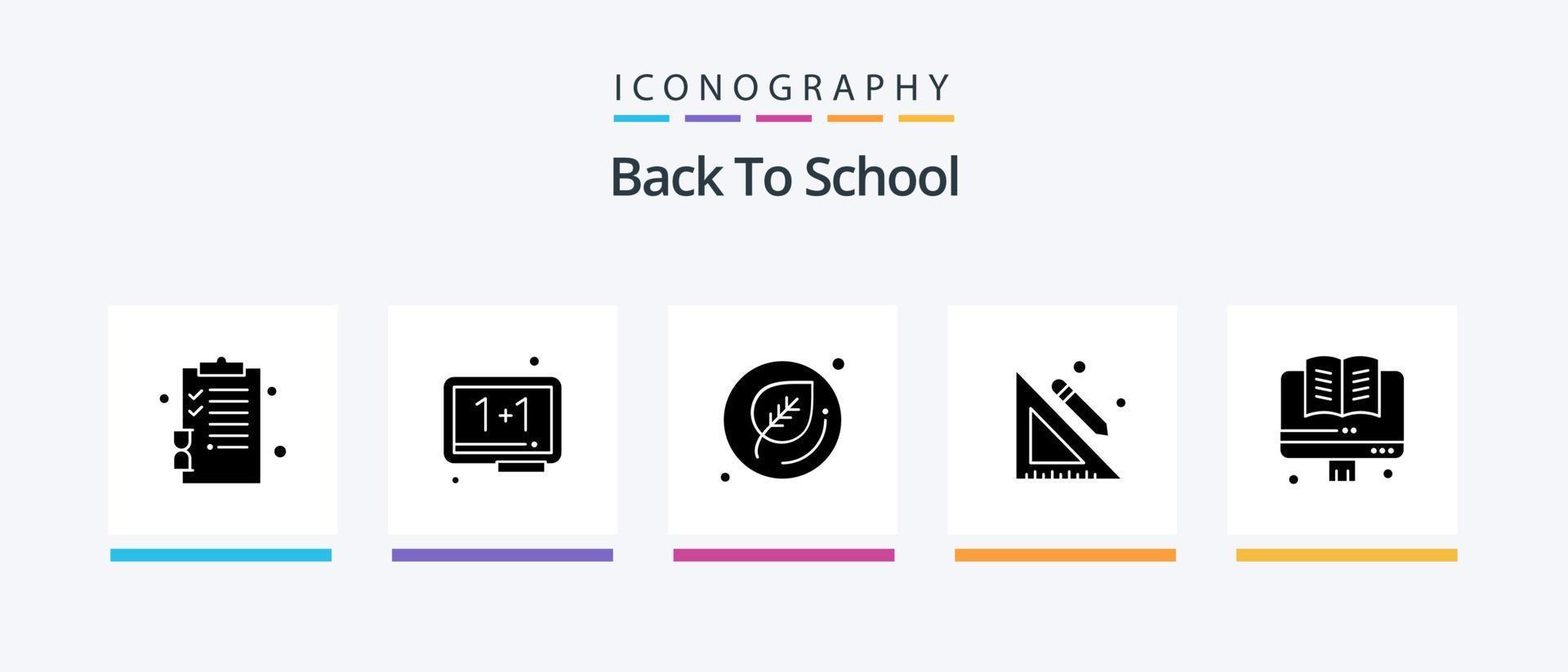 terug naar school- glyph 5 icoon pak inclusief onderwijs. potlood. whiteboard. school. onderwijs. creatief pictogrammen ontwerp vector