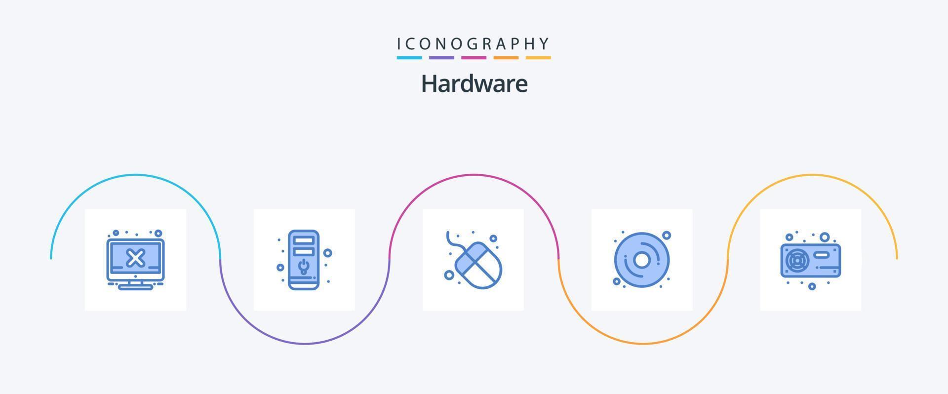 hardware blauw 5 icoon pak inclusief vga. hardware. hardware. fan. hardware vector