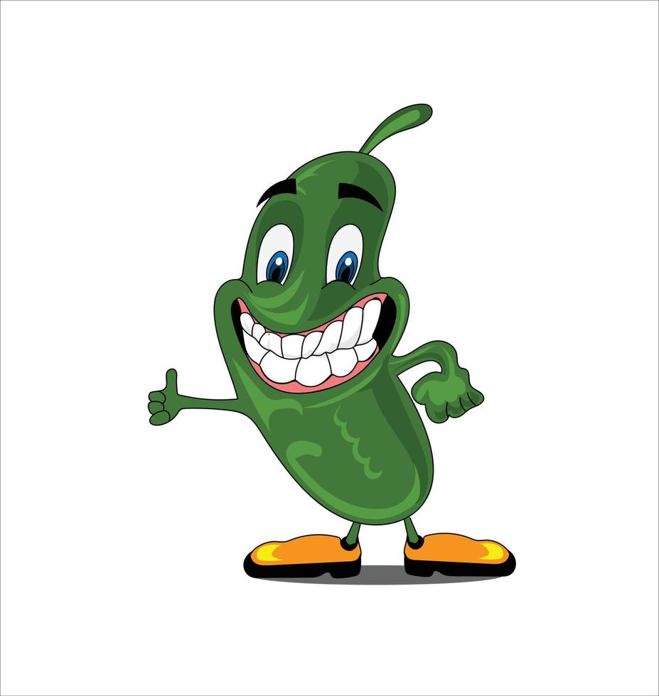 augurk mascotte vector illustratie Aan wit achtergrond